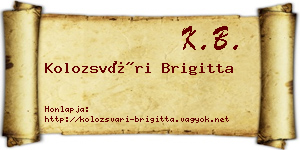 Kolozsvári Brigitta névjegykártya